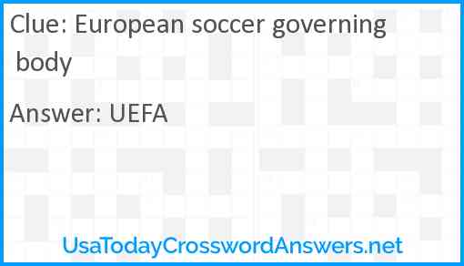 European soccer governing body Answer