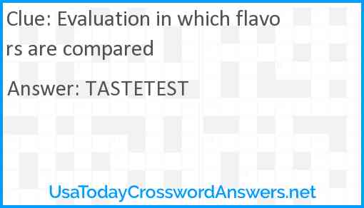 Evaluation in which flavors are compared Answer