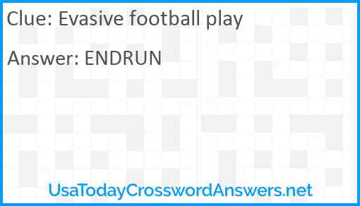Evasive football play Answer