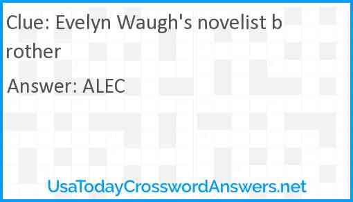 Evelyn Waugh's novelist brother Answer