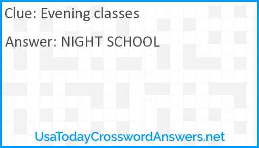 Evening classes Answer