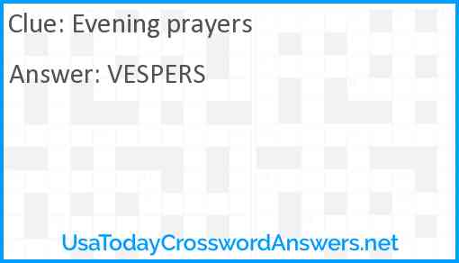 Evening prayers Answer