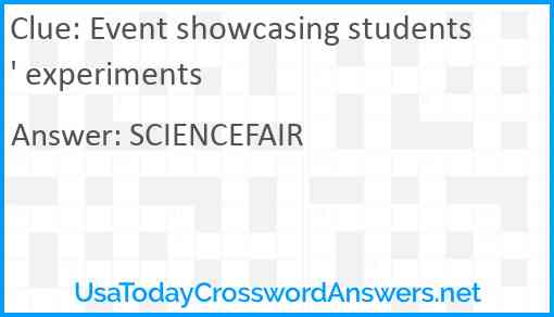 Event showcasing students' experiments Answer