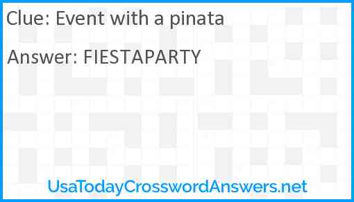 Event with a pinata Answer