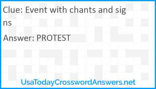 Event with chants and signs Answer