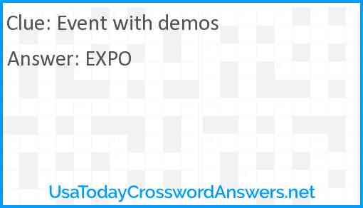 Event with demos Answer