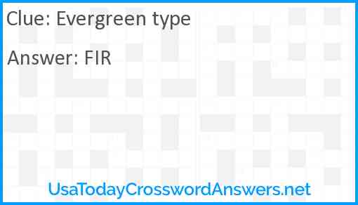 Evergreen type Answer