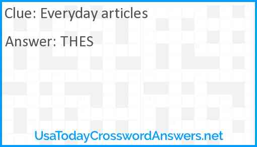Everyday articles Answer