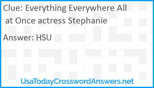 Everything Everywhere All at Once actress Stephanie Answer