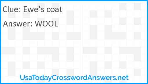 Ewe's coat Answer