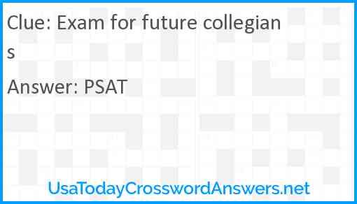 Exam for future collegians Answer