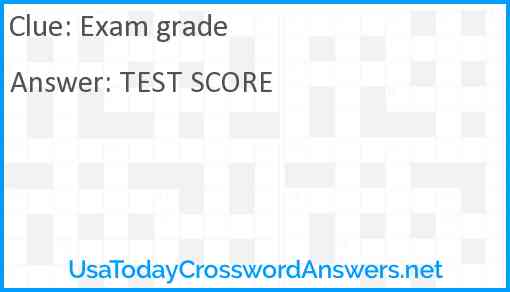 Exam grade Answer