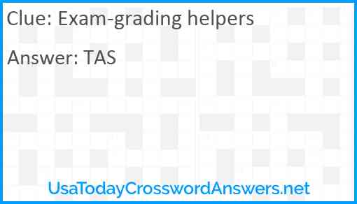 Exam-grading helpers Answer