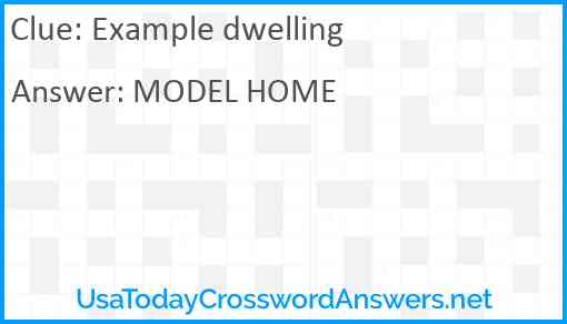 Example dwelling Answer