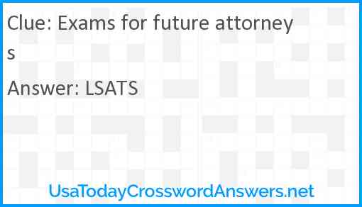 Exams for future attorneys Answer