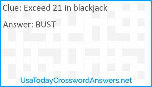 Exceed 21 in blackjack Answer