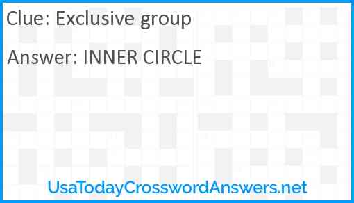 Exclusive group Answer