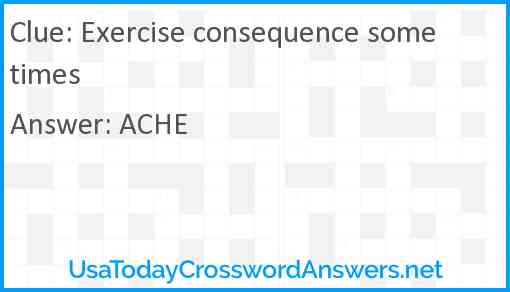 Exercise consequence sometimes Answer