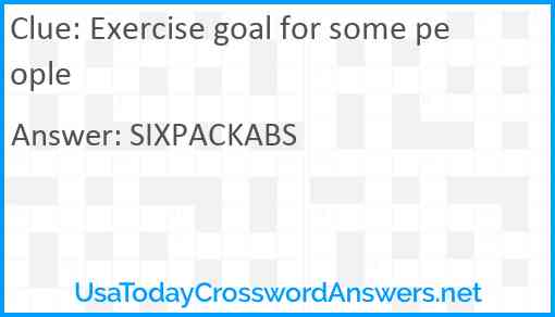 Exercise goal for some people Answer