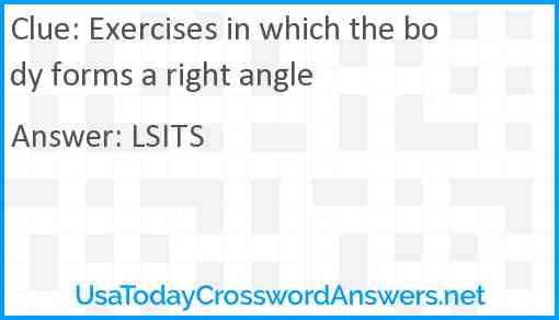 Exercises in which the body forms a right angle Answer