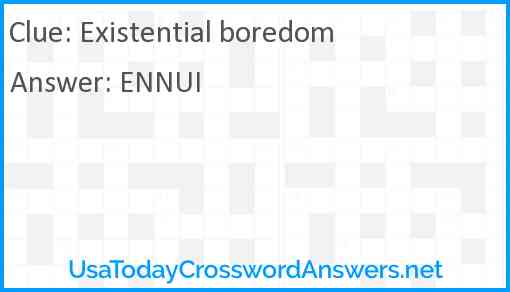 Existential boredom Answer