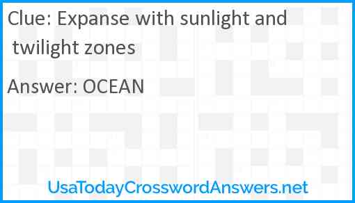 Expanse with sunlight and twilight zones Answer