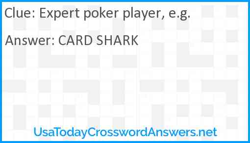 Expert poker player, e.g. Answer
