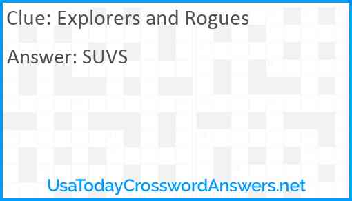 Explorers and Rogues Answer