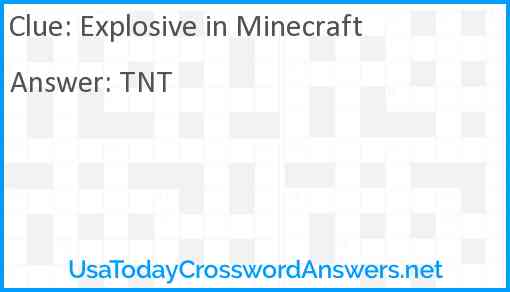 Explosive in Minecraft Answer