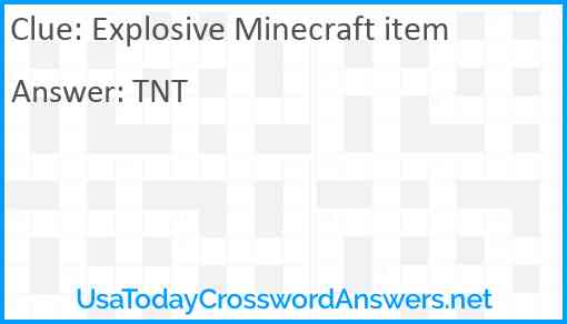 Explosive Minecraft item Answer