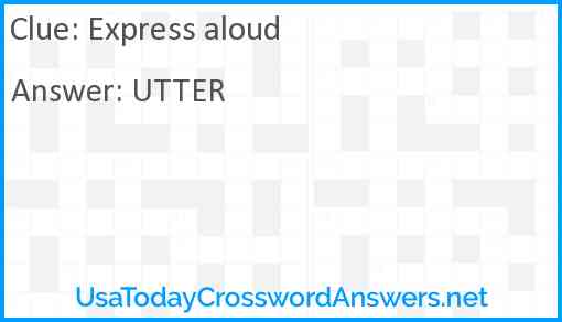 Express aloud Answer