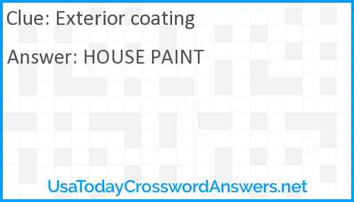 Exterior coating Answer