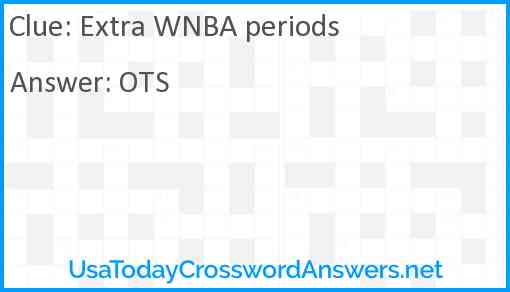 Extra WNBA periods Answer