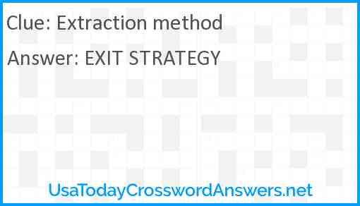 Extraction method Answer