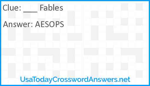 ___ Fables Answer