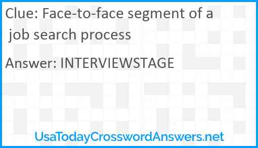 Face-to-face segment of a job search process Answer
