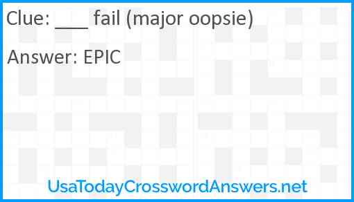 ___ fail (major oopsie) Answer