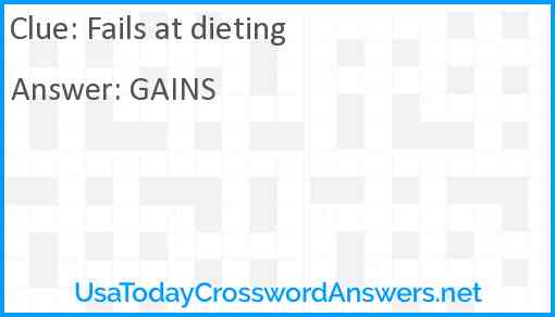 Fails at dieting Answer