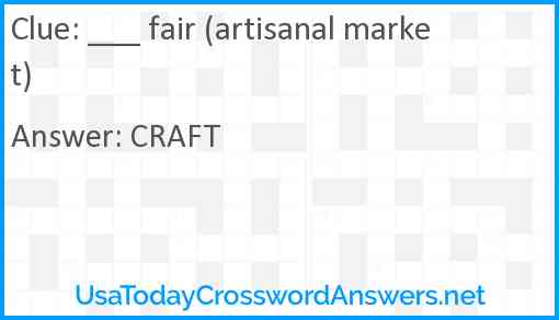 ___ fair (artisanal market) Answer