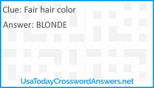Fair hair color Answer
