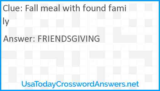 Fall meal with found family Answer