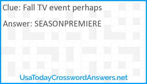 Fall TV event perhaps Answer