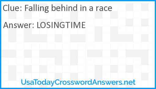 Falling behind in a race Answer