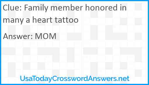 Family member honored in many a heart tattoo Answer