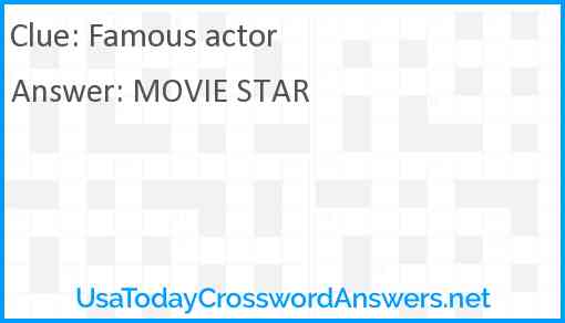 Famous actor Answer