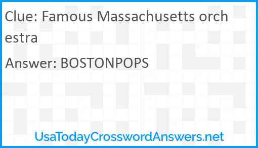 Famous Massachusetts orchestra Answer