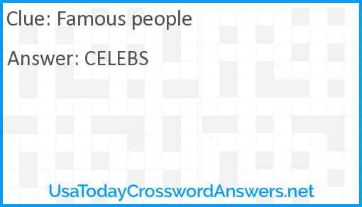 Famous people Answer