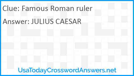 Famous Roman ruler Answer