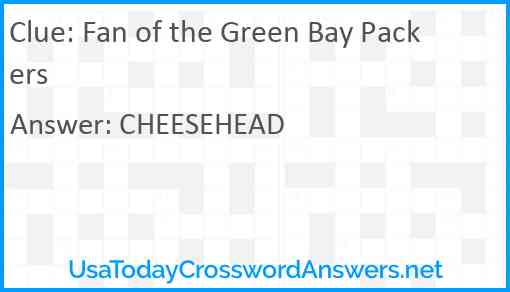 Fan of the Green Bay Packers Answer
