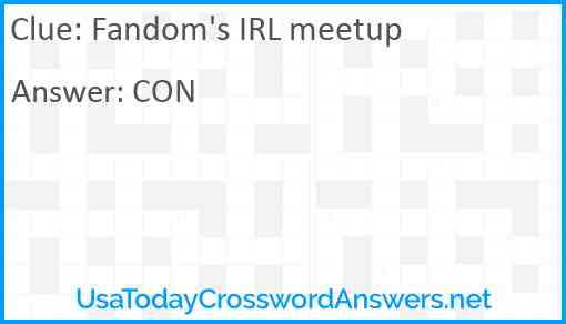 Fandom's IRL meetup Answer